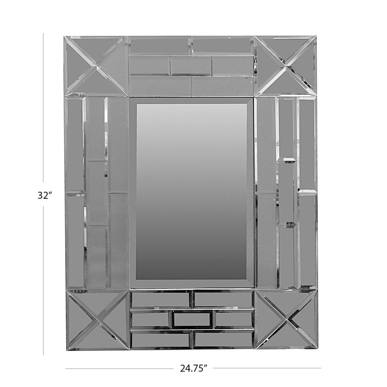 Everly Quinn Rectangle Glass Wall Mirror Wayfair